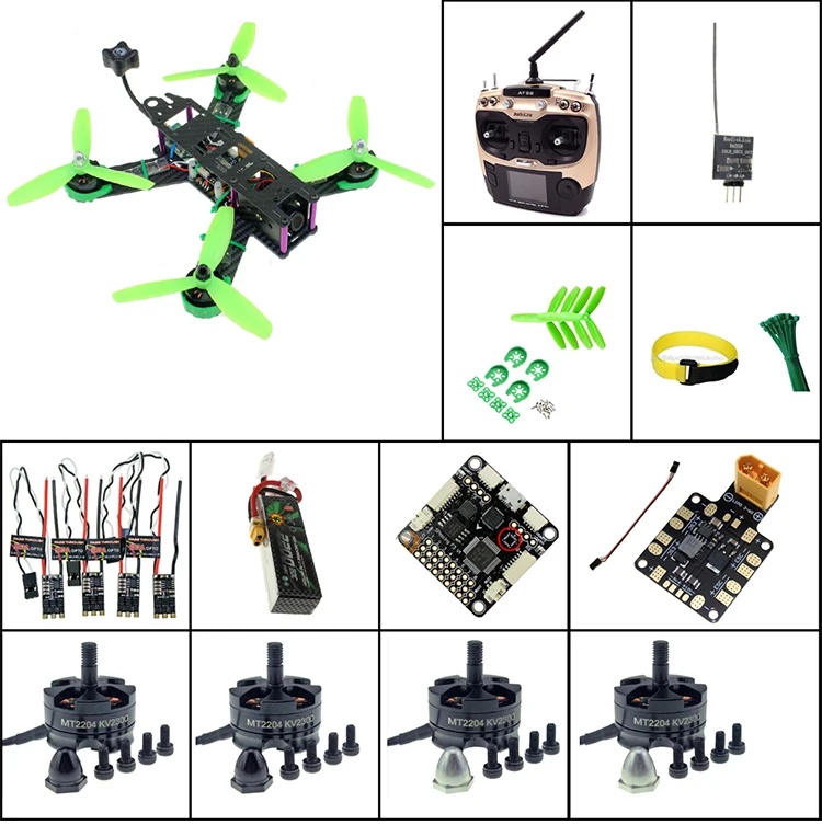 QAV210 Carbon Fiber Frame 20A Brushless ESC MT2204 2300KV Motor F3 6DF 5045 Props XT60 PDB for RC Racing Violent
QAV210 Carbon Fiber Frame 20A Brushless ESC MT2204 2300KV Motor F3 6DF 5045 Props XT60 PDB for RC Racing Violent