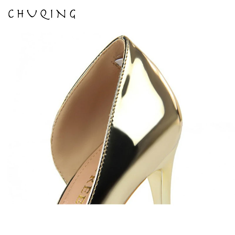 CHUQING 2019 New Hot Sale High Heels Simple Fine with Metal with Side Hollow Sexy Shoes