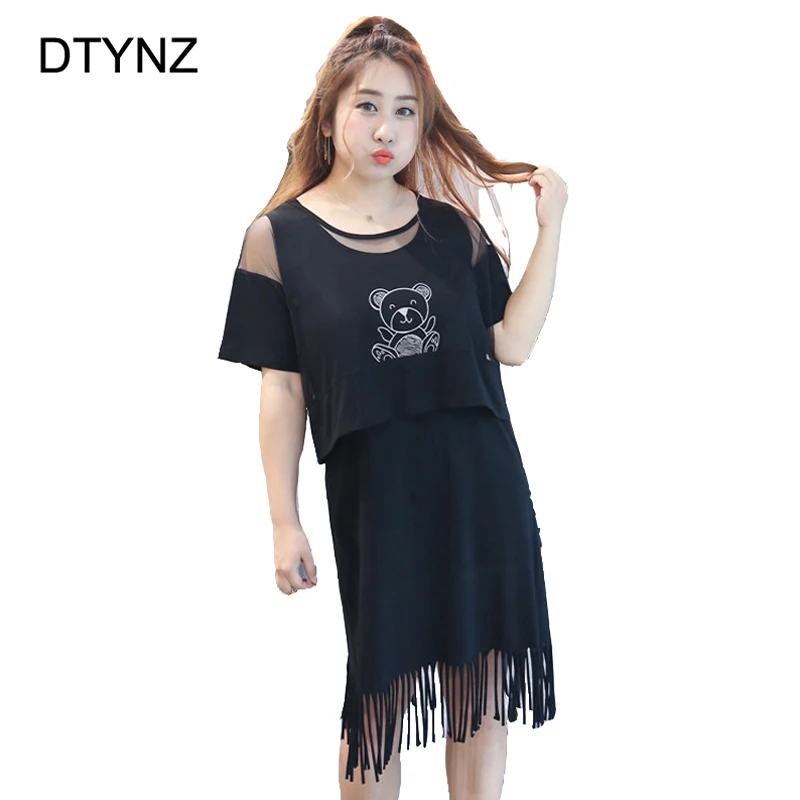 DTYNZ Vintage Dress 2 Pieces Set Spring Summer Straight Plus Dress Big Size Mesh Tassel Vestidos Falda Clothing
DTYNZ Vintage Dress 2 Pieces Set Spring Summer Straight Plus Dress Big Size Mesh Tassel Vestidos Falda Clothing