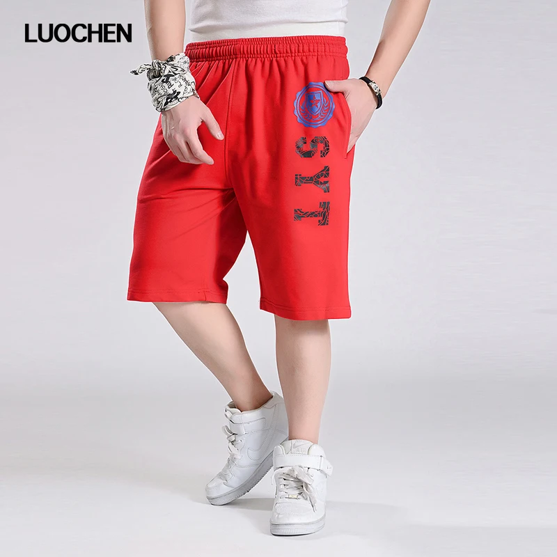 The latest new solid color printing letters casual pants men's simple version shorts tie waist clothing QC-A652-657-A225 | Мужская