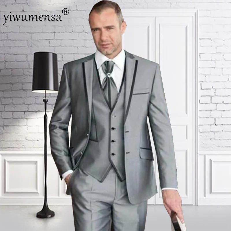 YWMS-359 Shawl Lapel Costume Mariage Homme 2018 Custom Made Silver 3 Pieces (Jacket+Pants+Vest) Slim Fit Men Suit Tuxedos suits
YWMS-359 Shawl Lapel Costume Mariage Homme 2018 Custom Made Silver 3 Pieces (Jacket+Pants+Vest) Slim Fit Men Suit Tuxedos suits