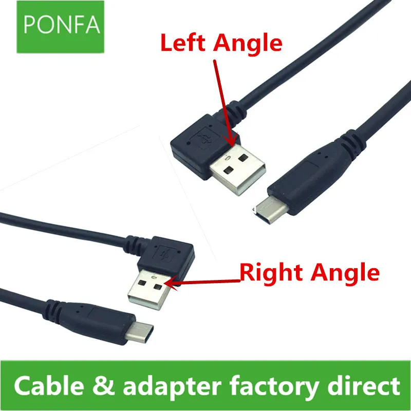 90 degree Left & Right Angle USB 2.0 Type-A Male to USB3.1 Type-C Male USB Data Sync & Charge Cable Connector Black 25cm
90 degree Left & Right Angle USB 2.0 Type-A Male to USB3.1 Type-C Male USB Data Sync & Charge Cable Connector Black 25cm