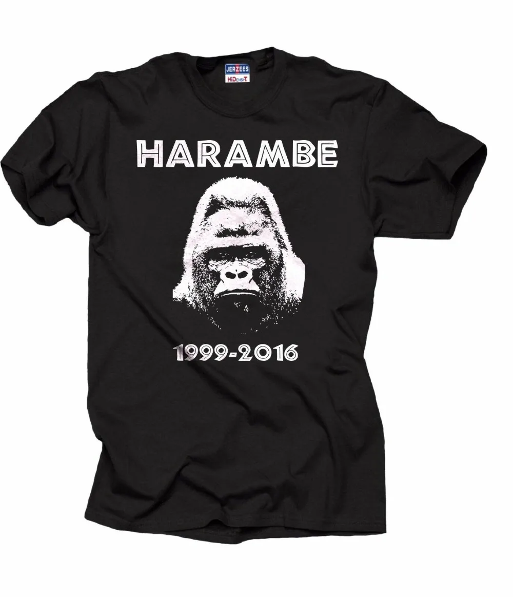 Футболка с Горилла харамбе рубашка поддержкой Harambe дизайнерская Повседневная