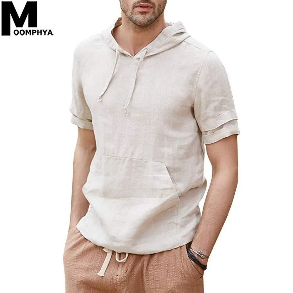 Moomphya 2019 New Casual Linen Short Sleeve Hooded T Shirt Men Comfortable Streetwear Men T-shirt Plain summer tshirt men
Moomphya 2019 New Casual Linen Short Sleeve Hooded T Shirt Men Comfortable Streetwear Men T-shirt Plain summer tshirt men