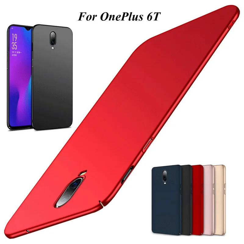 Для One Plus 6T 6 твердый PC Пластиковый Чехол Ультра тонкий сдержанный матовый чехол