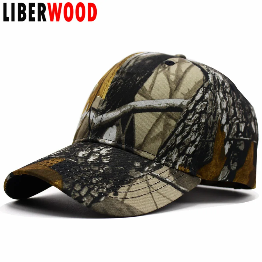 Мужская кепка LIBERWOOD камуфляжная с настоящим деревом бейсболка листьями для