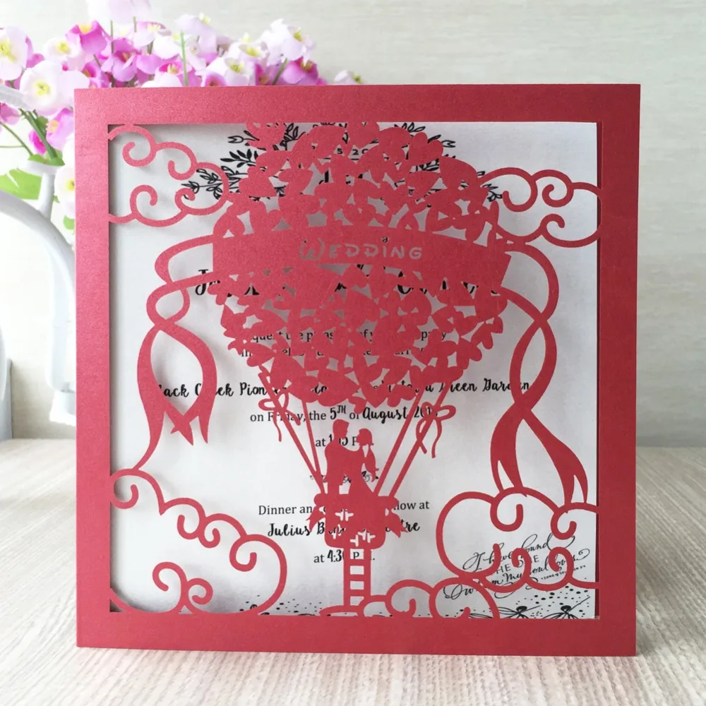 50pcs Laser cut Hot Air Balloon Pattern Pearl paper Greeting Blessing card Birthday Party wedding Invitation Card Postcard
50pcs Laser cut Hot Air Balloon Pattern Pearl paper Greeting Blessing card Birthday Party wedding Invitation Card Postcard