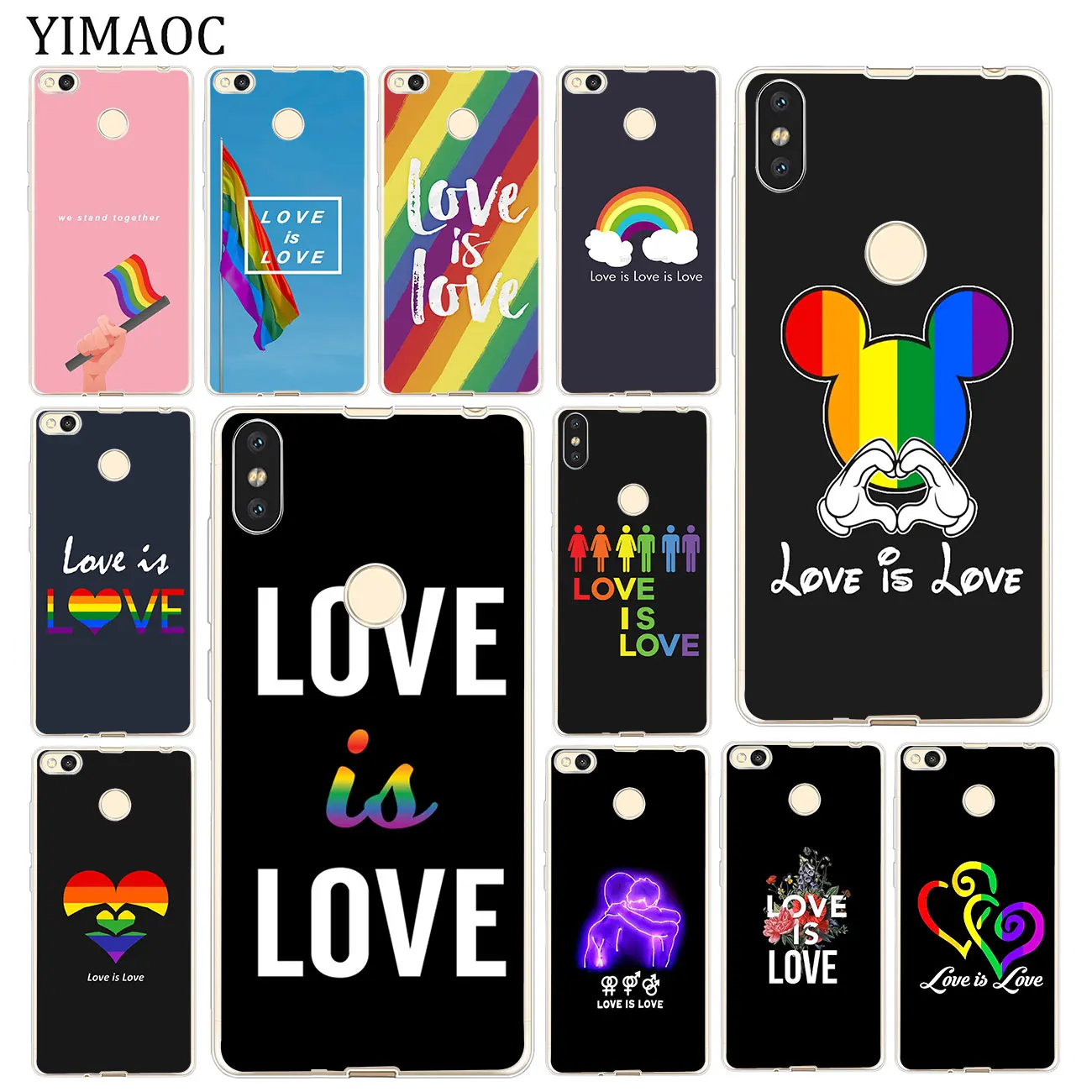 Мягкий чехол YIMAOC Love Is LGBT Rainbow Heart для Xiaomi MI Redmi 8A 7A 6A 5A 4X Note 8 7 6 Pro 5 Plus|Бамперы| |