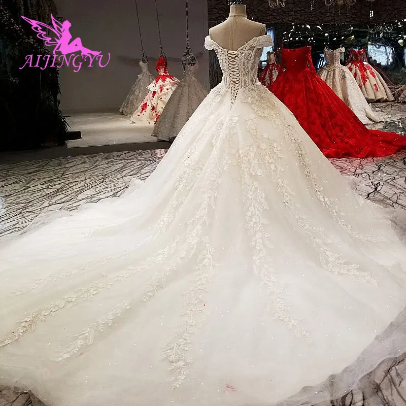 AIJINGYU свадебное платье реальные образцы цвета слоновой кости Гуанчжоу свадебные
