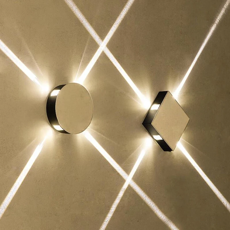 Современный Креативный круглый квадратный настенный светильник для коридора