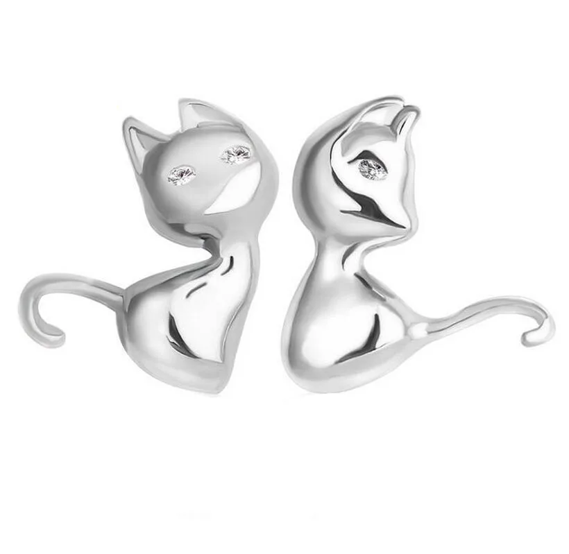 Girls Fashion 925 Silver Smooth Cat Small Stud Earrings for Baby Kids Children Women Cute Animal Party Earrings Jewelry ED147
Girls Fashion 925 Silver Smooth Cat Small Stud Earrings for Baby Kids Children Women Cute Animal Party Earrings Jewelry ED147