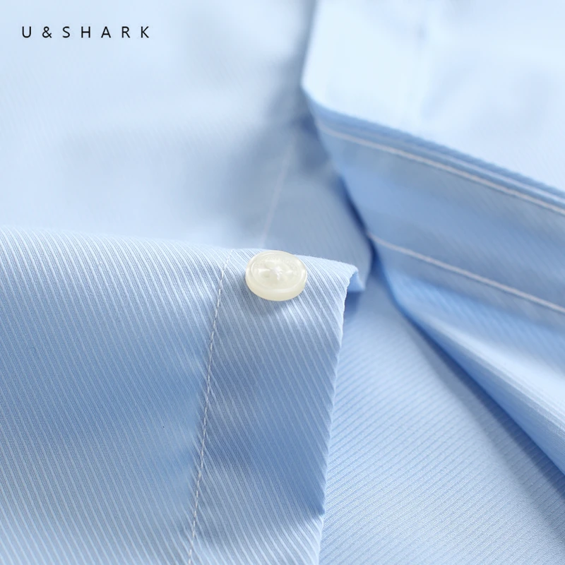 U & SHARK Мужская Базовая рубашка формальная деловая саржевая ткань легкая в уходе с