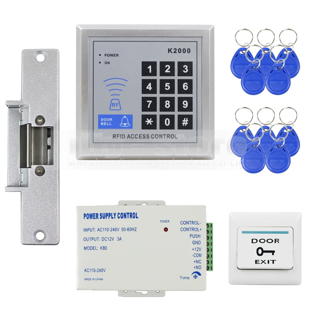 DIYSECUR 125KHz RFID Reader Access Control System Full Kit Set + Electric Strike Door Lock + Power Supply
DIYSECUR 125KHz RFID Reader Access Control System Full Kit Set + Electric Strike Door Lock + Power Supply