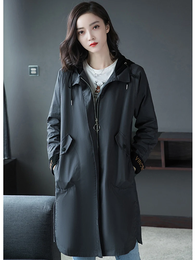 Windbreaker Female Long Section 2019 Spring New Wild Large Size Loose Casual Hooded Ladies Coat Simple Stylish Women's Clothing
Windbreaker Female Long Section 2019 Spring New Wild Large Size Loose Casual Hooded Ladies Coat Simple Stylish Women's Clothing