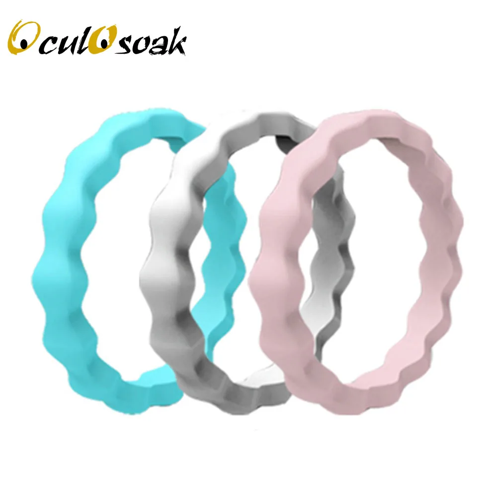 New 3mm Hypoallergenic Crossfit Flexible Wave Rubber Ring For Women Wedding Rings FDA Food Grade Silicone Finger Ring Gift
New 3mm Hypoallergenic Crossfit Flexible Wave Rubber Ring For Women Wedding Rings FDA Food Grade Silicone Finger Ring Gift