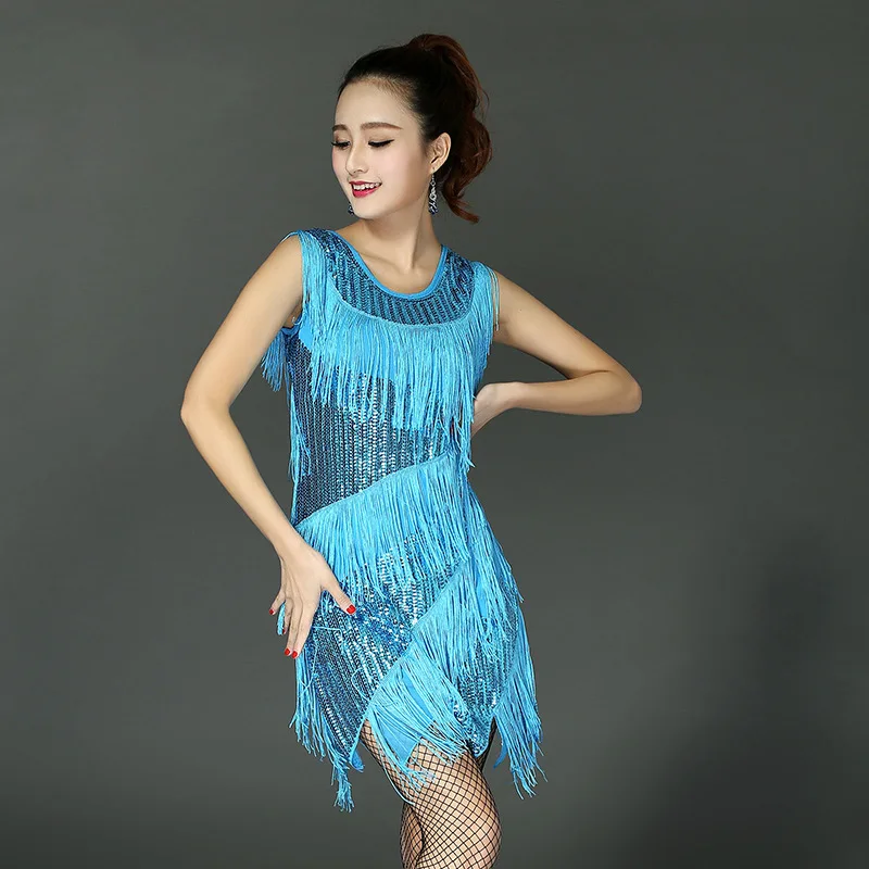 New Latin Dancing Dress Stage Clothing Costumes Adult Female Sequined Tassels Latin Dance Dress Lady Dancing Custome B-5611
New Latin Dancing Dress Stage Clothing Costumes Adult Female Sequined Tassels Latin Dance Dress Lady Dancing Custome B-5611