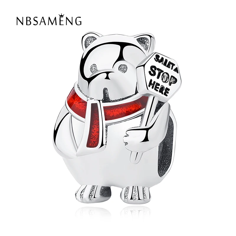 Authentic 925 Sterling Silver Bead Charm Christmas Polar Bear Charms Red Enamel Fit Original Bracelets Women DIY Jewelry
Authentic 925 Sterling Silver Bead Charm Christmas Polar Bear Charms Red Enamel Fit Original Bracelets Women DIY Jewelry