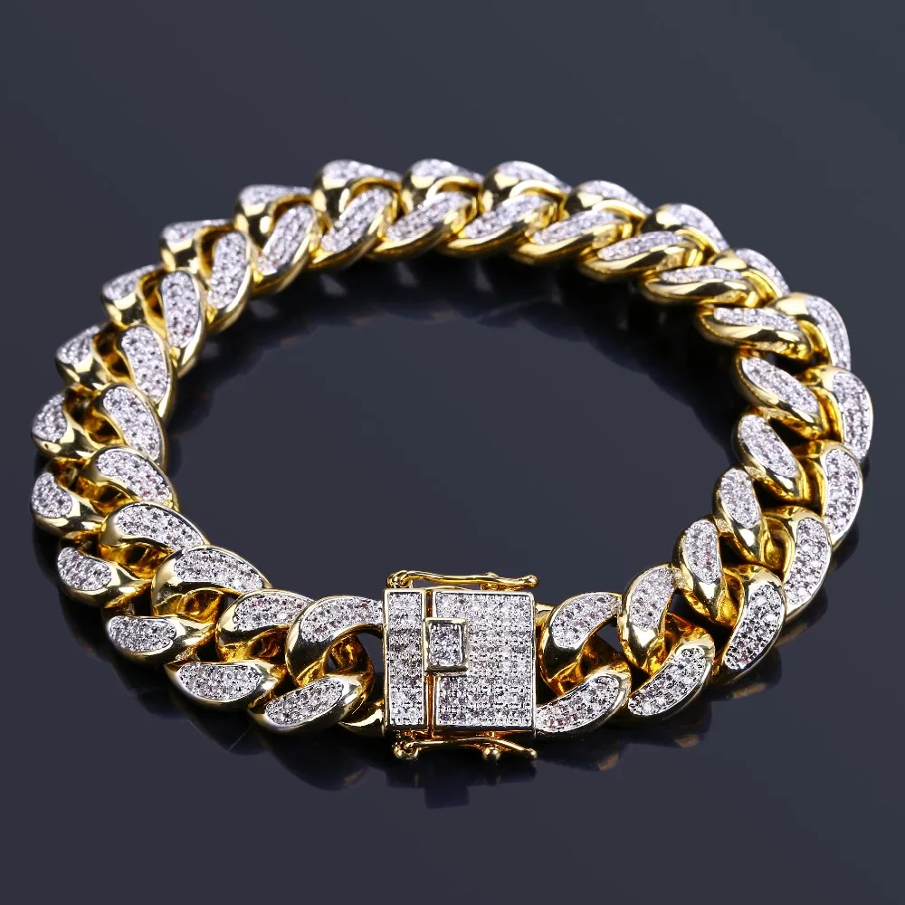TOPGRILLZ Hip Hop Male Jewelry Bracelet Copper Iced Out Gold Color Plated CZ Stone 14mm Chain Bracelets With 7" 8" Two sizes
TOPGRILLZ Hip Hop Male Jewelry Bracelet Copper Iced Out Gold Color Plated CZ Stone 14mm Chain Bracelets With 7" 8" Two sizes