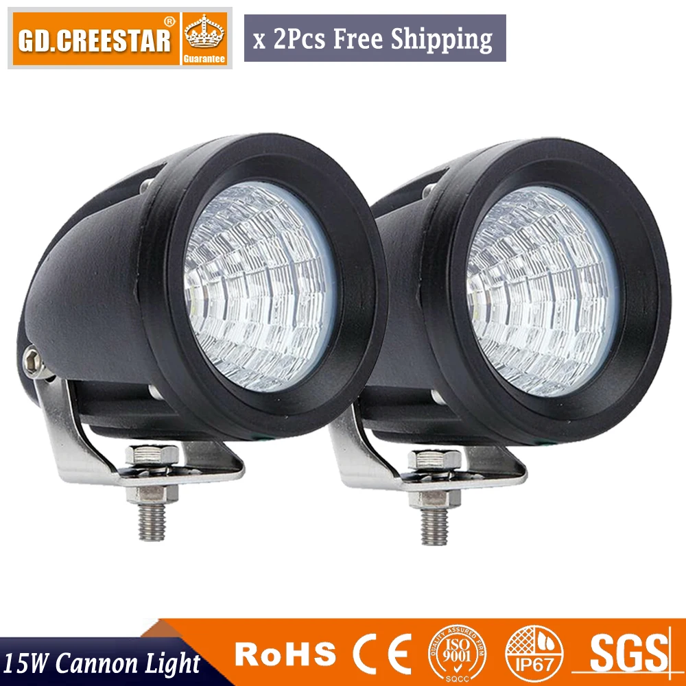 15Watts mini Round LED Work Light COB 12V 24V LED CANNON lamps For bike motorcycle Car Truck Boat COB led headlights x2pcs/lots
15Watts mini Round LED Work Light COB 12V 24V LED CANNON lamps For bike motorcycle Car Truck Boat COB led headlights x2pcs/lots