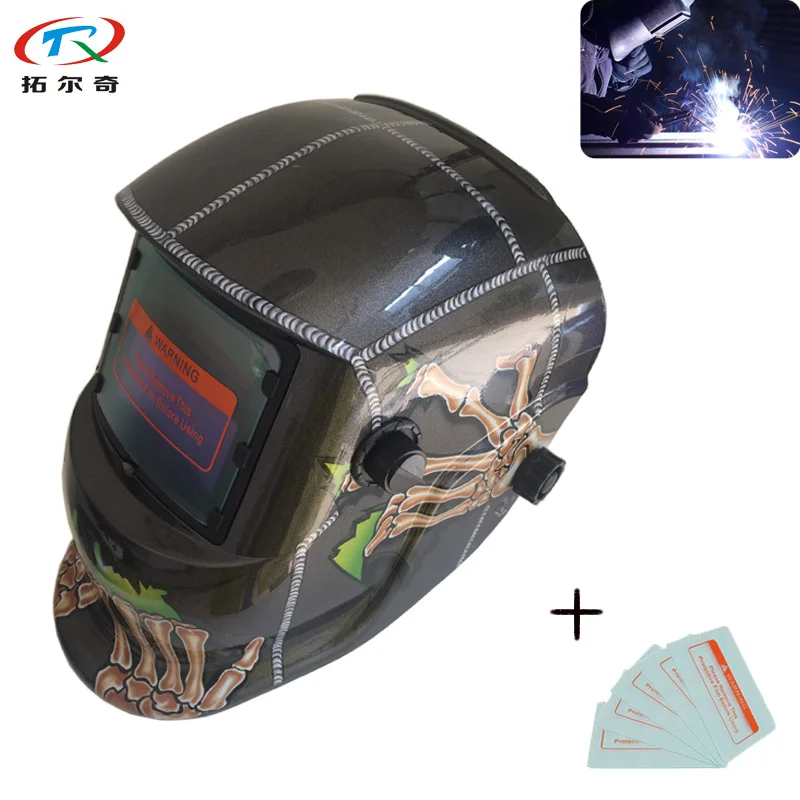 Шлем сварочный с автоматическим затемнением линзами 5 шт.|welding helmet|skull welding