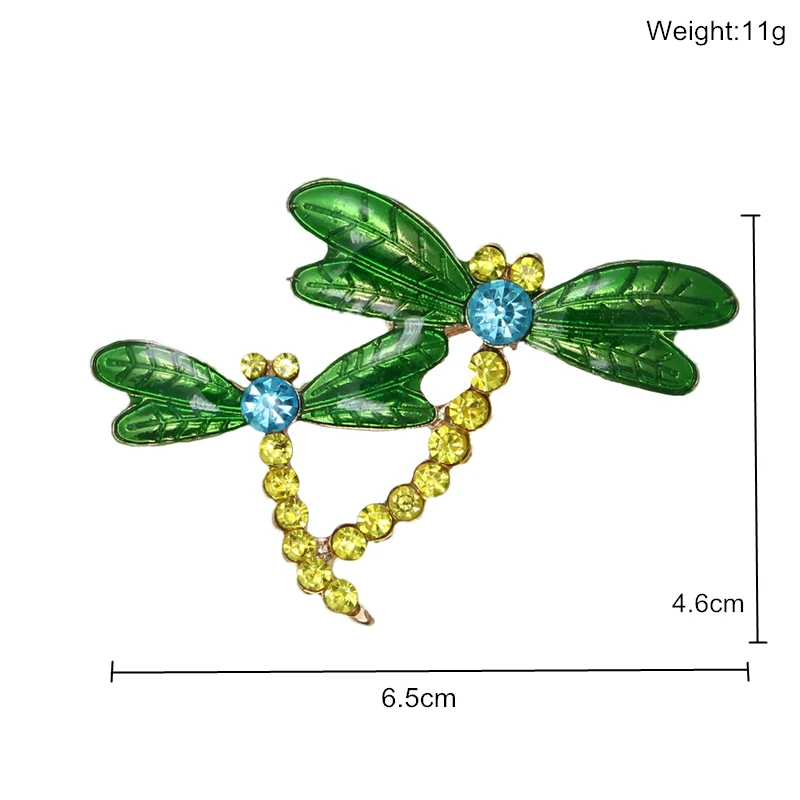 OneckOha Rhinestone Dragonfly Brooches Enameled Green Animal Pin Hot Selling Jewelry Brooch | Украшения и аксессуары