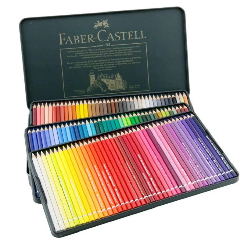 Фото Водорастворимые карандаши Faber cell 120 цветов с зеленым железным - купить