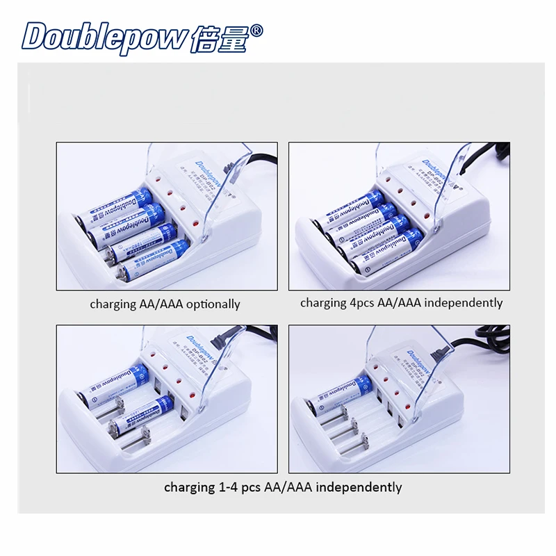4 slots Doublepow DP-B02 Standard Charger for1.2V AA/AAA Ni-MH/Ni-CD rechargeable batteries US Power Cabel & Plug,OEM
4 slots Doublepow DP-B02 Standard Charger for1.2V AA/AAA Ni-MH/Ni-CD rechargeable batteries US Power Cabel & Plug,OEM
