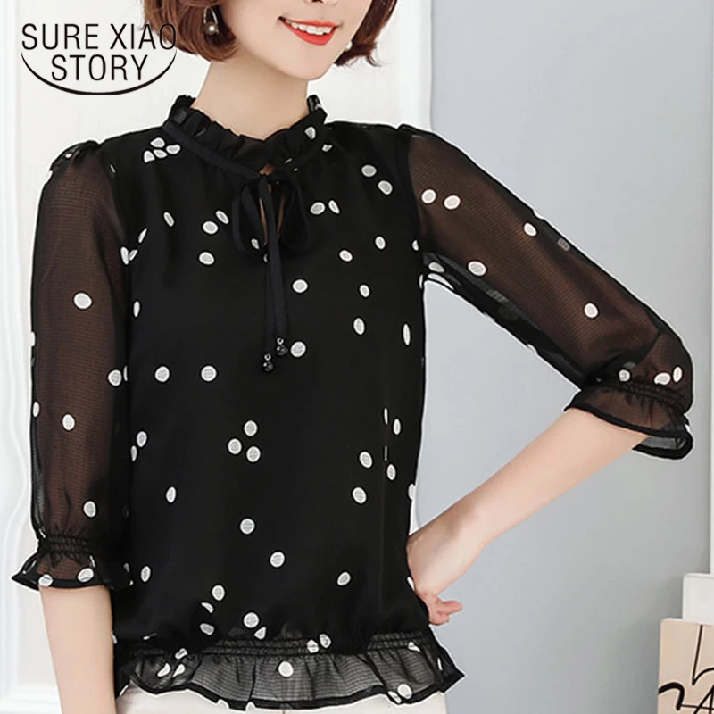 Chiffon women's blouses fashion trend spring 2019 clothing print women shirts vintage dot feminine black women blouse 1873 50
Chiffon women's blouses fashion trend spring 2019 clothing print women shirts vintage dot feminine black women blouse 1873 50