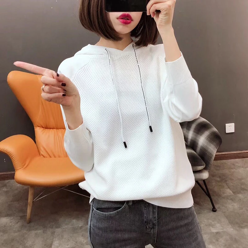 Fanco Women Ice Silk Hooded Knitted Sweater Long Sleeve Stretchy Solid Pullovers Female Casual Chic Tops
Fanco Women Ice Silk Hooded Knitted Sweater Long Sleeve Stretchy Solid Pullovers Female Casual Chic Tops