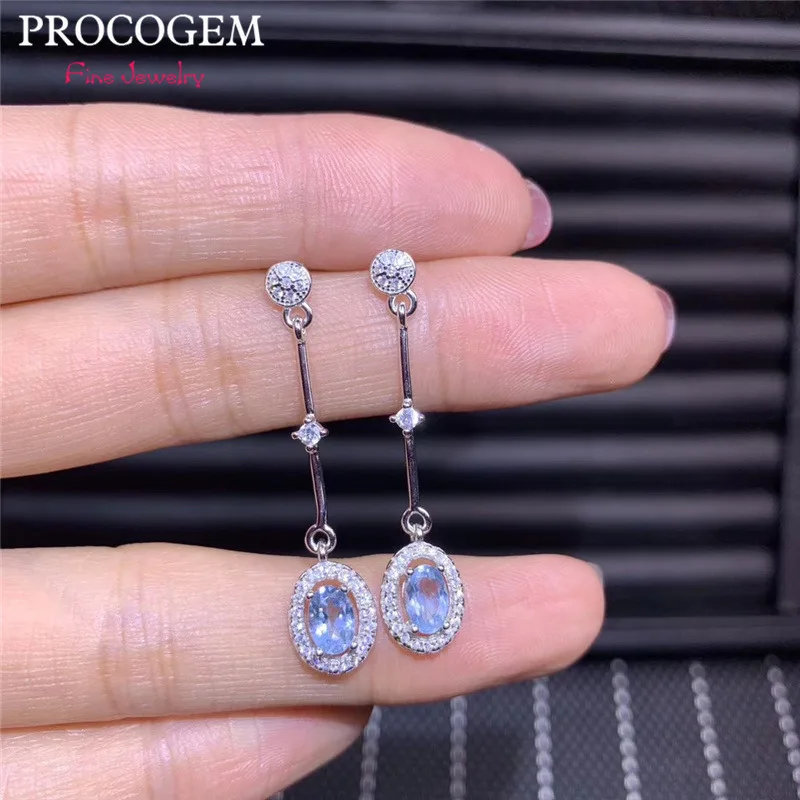 Natural Trendy Aquamarine Zircon Drop Earrings for Women Party 4x6mm Genuine gemstones Fine jewelry 925 Sterling Silver #406
Natural Trendy Aquamarine Zircon Drop Earrings for Women Party 4x6mm Genuine gemstones Fine jewelry 925 Sterling Silver #406