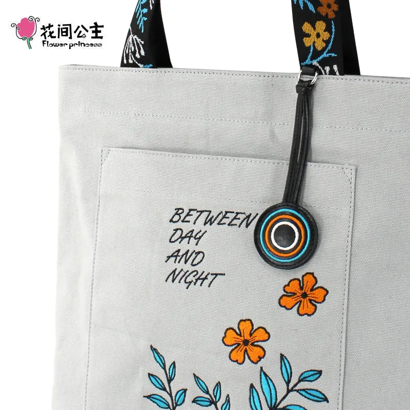 Flower Princess Embroidery Strap Women Handbags Summer Canvas Tote Bags Casual Shoulder Bag Large Capacity Fashion Lady Bag
Flower Princess Embroidery Strap Women Handbags Summer Canvas Tote Bags Casual Shoulder Bag Large Capacity Fashion Lady Bag