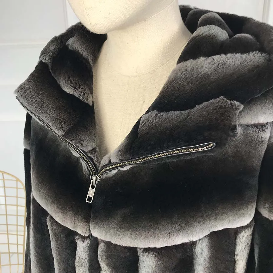 new Splicing patterns fashion Real Rex Rabbit coat real rex rabbit fur coat jacket stripe Genuine Natural with hood 
new Splicing patterns fashion Real Rex Rabbit coat real rex rabbit fur coat jacket stripe Genuine Natural with hood