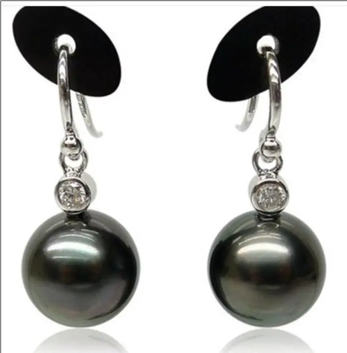 Free shipping pair of 9-10mm natural round tahitian black pearl earrings 925 (0931)
Free shipping pair of 9-10mm natural round tahitian black pearl earrings 925 (0931)