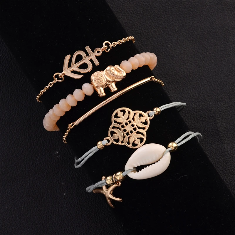 Summer fashion bohemian bracelet retro shell geometric pattern temperament female charm gift simple adjustable new hot | Украшения и