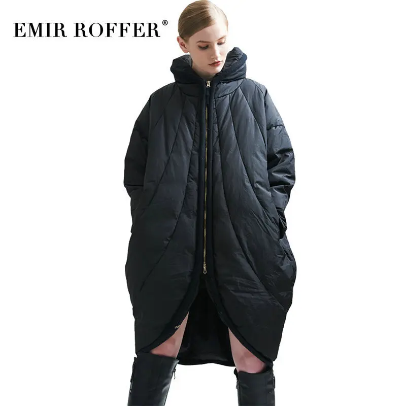 EMIR ROFFER 2018 зимний женский пуховик большой размер накидка европейская мода молния