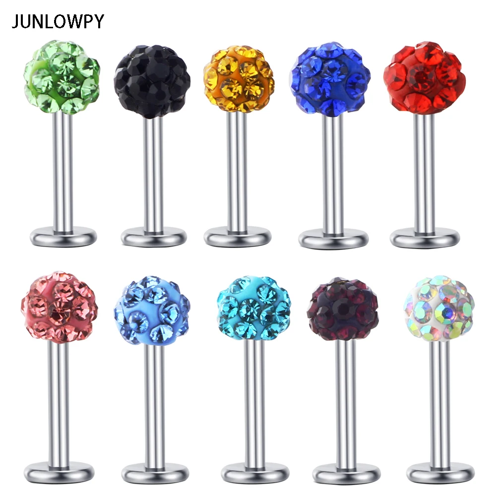 JUNLOWPY Labret Piercing Jewelry 6/8/10/12mm Steel Bar Shaballa Disco Ball Body Jewelry Cartilage Lip Ring Tragus Ear Stud 50pcs
JUNLOWPY Labret Piercing Jewelry 6/8/10/12mm Steel Bar Shaballa Disco Ball Body Jewelry Cartilage Lip Ring Tragus Ear Stud 50pcs
