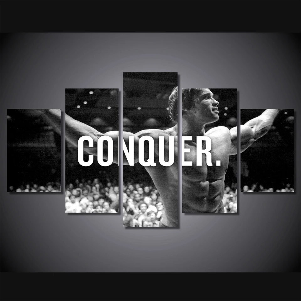 Hd Print 5 Pieces Conquer Arnold Schwarzenegger Posters Black And White Canvas Painting Wall Art Picture For Living Room Framed
Hd Print 5 Pieces Conquer Arnold Schwarzenegger Posters Black And White Canvas Painting Wall Art Picture For Living Room Framed