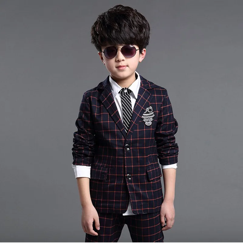 School Boys Formal Plaid Wedding Suit Kids graduation Blazer+Pants 2Pcs Baby Birthday Dress Prom Piano Party Dance Costume
School Boys Formal Plaid Wedding Suit Kids graduation Blazer+Pants 2Pcs Baby Birthday Dress Prom Piano Party Dance Costume