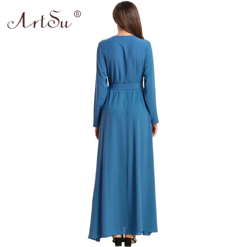 ArtSu Spring Elegant Robe Femme A-Line Women Long Sleeve Floral Embroidery Casual Maxi Dress Plus Size Loose Pink Dress 2019 New
ArtSu Spring Elegant Robe Femme A-Line Women Long Sleeve Floral Embroidery Casual Maxi Dress Plus Size Loose Pink Dress 2019 New