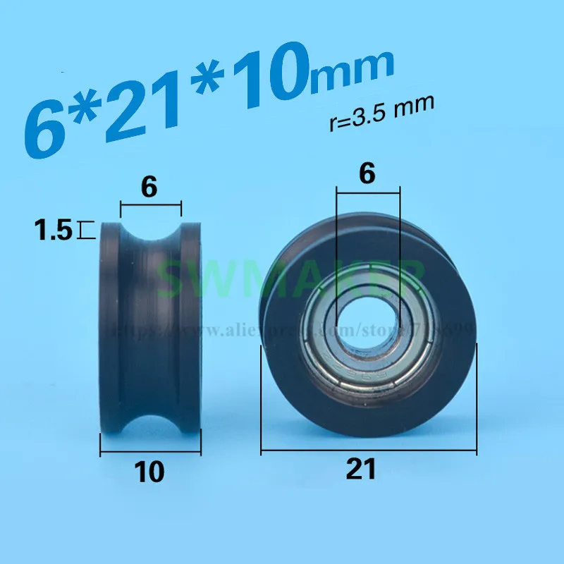 SWMAKER 6*21*10mm U type groove pulley wheel concave round Nylon bag plastic injection plastic pulley bearing doors and Windows
SWMAKER 6*21*10mm U type groove pulley wheel concave round Nylon bag plastic injection plastic pulley bearing doors and Windows
