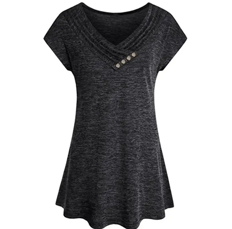 Summer New Women T-shirt Harajuku Button CUTE Solid Top Shirt Casual Style Women Tshirt V-neck Short Bat Sleeves #B229
Summer New Women T-shirt Harajuku Button CUTE Solid Top Shirt Casual Style Women Tshirt V-neck Short Bat Sleeves #B229