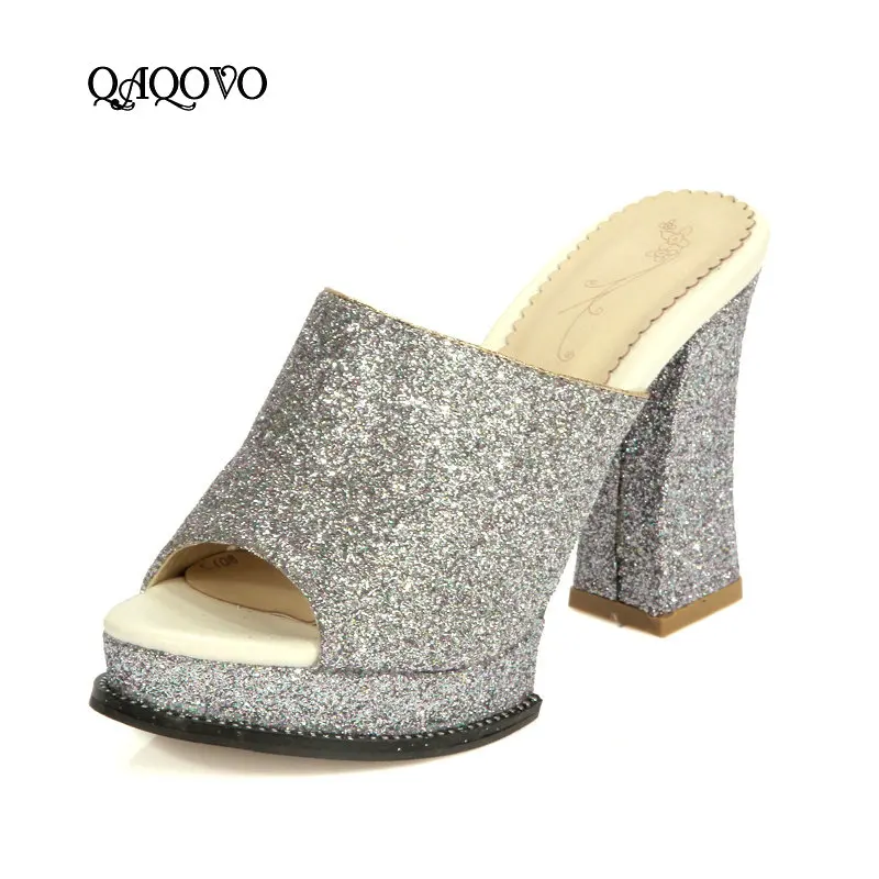 Women Summer High Heels Platform Sandals Square High Heel Slippers Fashion Sequined Open Toe Party Ladies Shoes Big Size 34-43
Women Summer High Heels Platform Sandals Square High Heel Slippers Fashion Sequined Open Toe Party Ladies Shoes Big Size 34-43