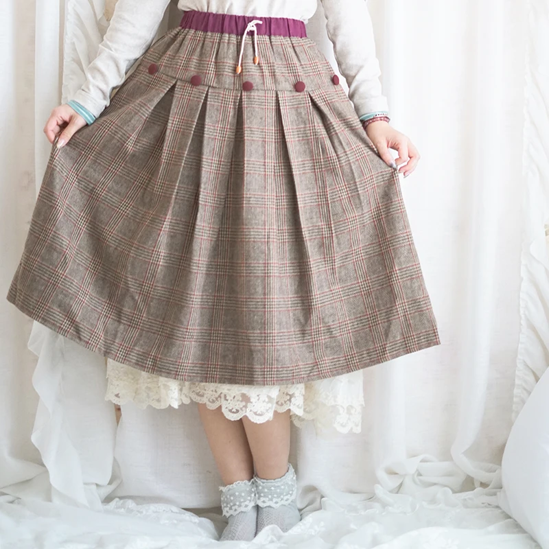 Japanese Vintage Retro Hippie Boho Casual Mori Girl Sweet Checkerboard Plaid Tweed Elastic Waist Pleated Women Autumn Skirt
Japanese Vintage Retro Hippie Boho Casual Mori Girl Sweet Checkerboard Plaid Tweed Elastic Waist Pleated Women Autumn Skirt