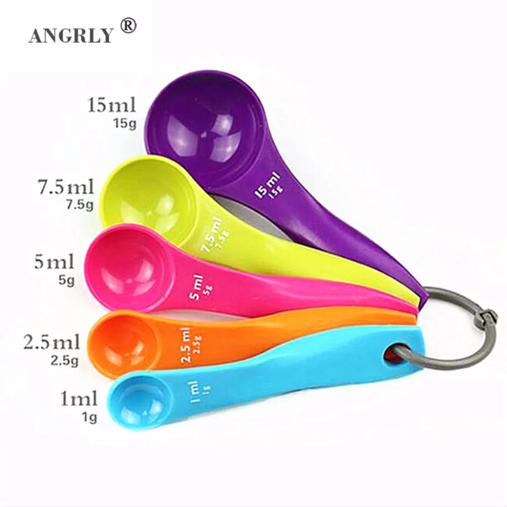 5pcs/set Measuring Spoons Colorful Plastic (1 / 2.5 / 5 / 7.5/ 15ml) Measure Spoon Super Useful Sugar Cake Baking Spoon
5pcs/set Measuring Spoons Colorful Plastic (1 / 2.5 / 5 / 7.5/ 15ml) Measure Spoon Super Useful Sugar Cake Baking Spoon