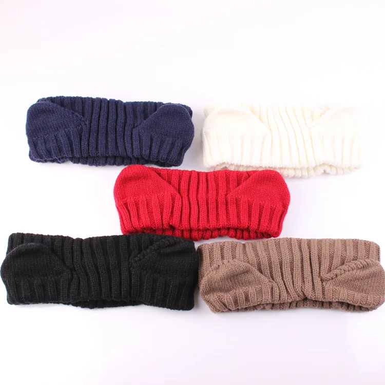 Europe cat ears wool knitting wide headband Girls hair bands Women accessories winter warm elastic female headgear | Аксессуары для