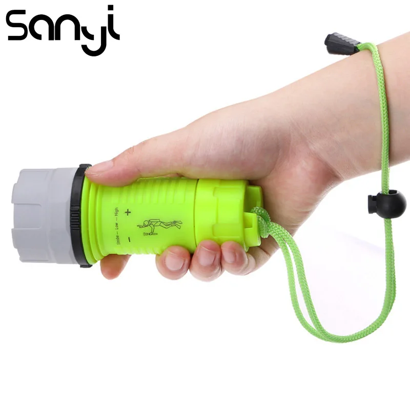 SANYI 3 Modes LED Diving Flashlight Diving Depth Reach 20 Meters Portable Light for Hunting hunting Cycling Climbing Camping
SANYI 3 Modes LED Diving Flashlight Diving Depth Reach 20 Meters Portable Light for Hunting hunting Cycling Climbing Camping