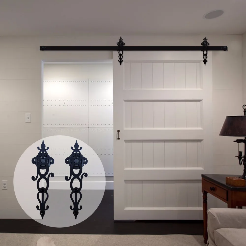 LWZH Top Mounted Sliding Barn Door Hardware Kit Black Carton Steel Track Blossom Style Shaped Roller for 10FT/11FT Single Door
LWZH Top Mounted Sliding Barn Door Hardware Kit Black Carton Steel Track Blossom Style Shaped Roller for 10FT/11FT Single Door