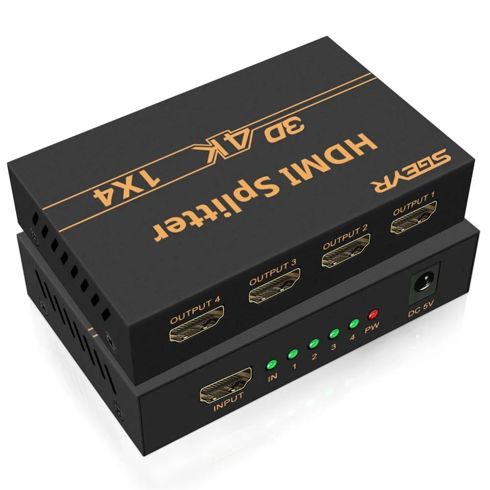 SGEYR 1.4v HDMI Splitter1X4,4Kx2K 4 Way HDMI Splitter 1 input 4 output,Support HDMI 1.4,HDCP,4Kx2K,3D&1080P For HDTV Projector
SGEYR 1.4v HDMI Splitter1X4,4Kx2K 4 Way HDMI Splitter 1 input 4 output,Support HDMI 1.4,HDCP,4Kx2K,3D&1080P For HDTV Projector