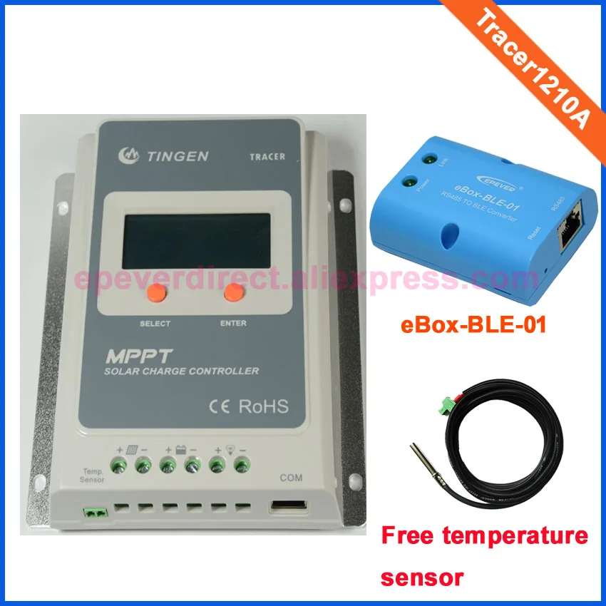 MPPT solar tracking controller Tracer1210A+eBOX-Wifi-01 and a free temp sensor cable 10A 10amps 12V/24V auto work
MPPT solar tracking controller Tracer1210A+eBOX-Wifi-01 and a free temp sensor cable 10A 10amps 12V/24V auto work