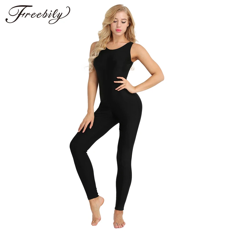 

Adult Tank Unitard Elastic Scoop Neck Footless Women Ballet Dance Unitards Gymnastics Dancewear Lycra Performance Stage Costume